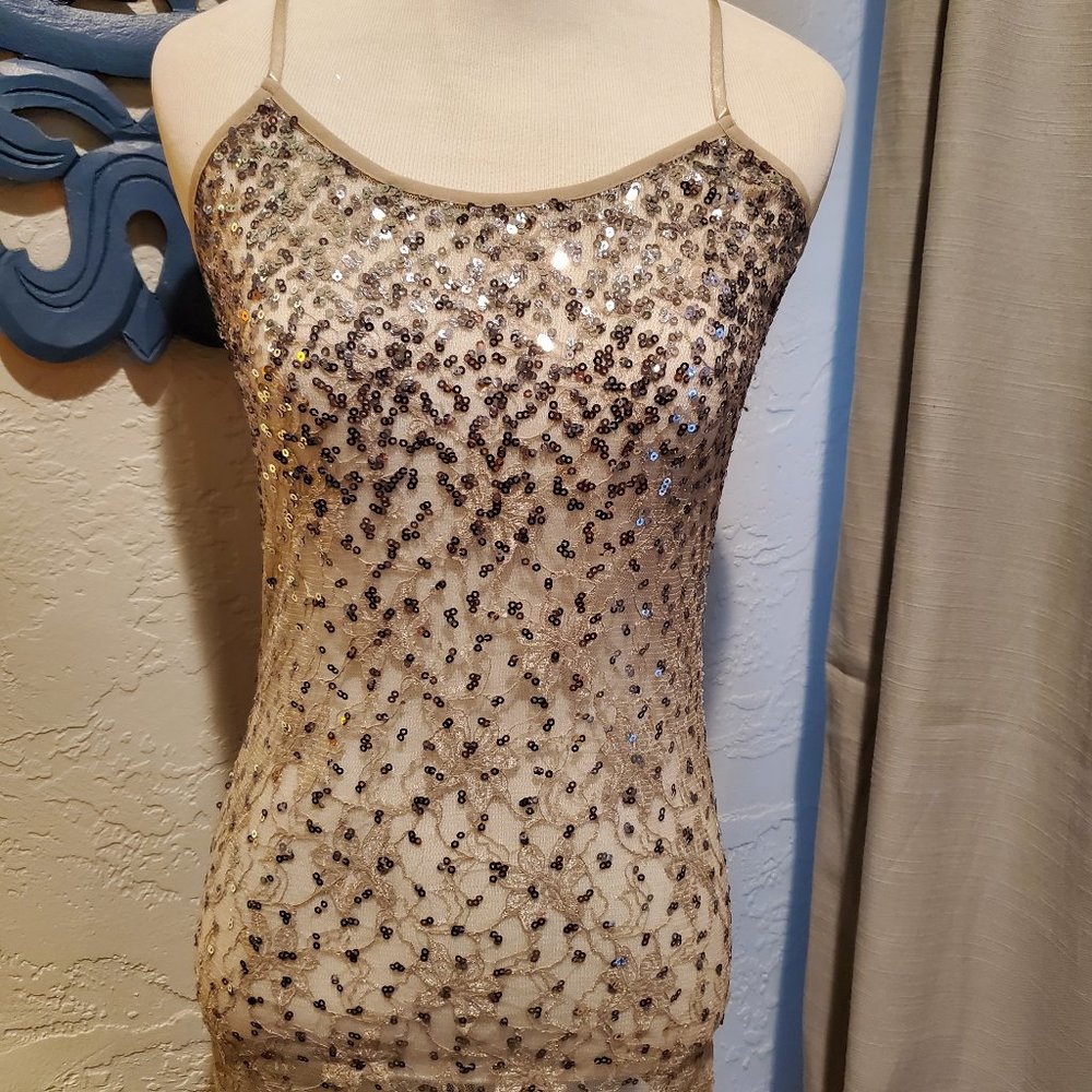 Charlotte Russe Lacy Sequined Tank Top